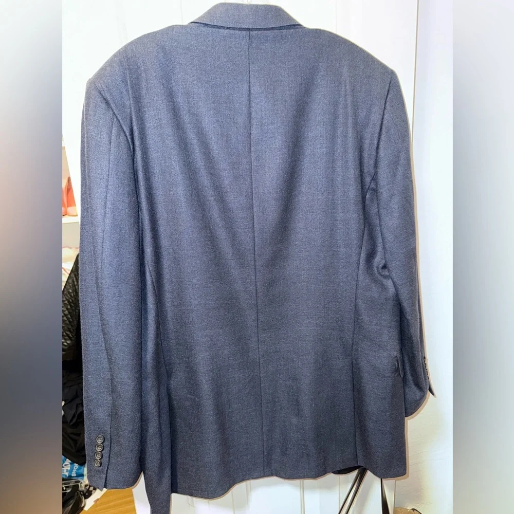 Hickey Freeman Ltd. Luxury Silk Blend Blazer Jacket Slate Blue | Union Made 42R